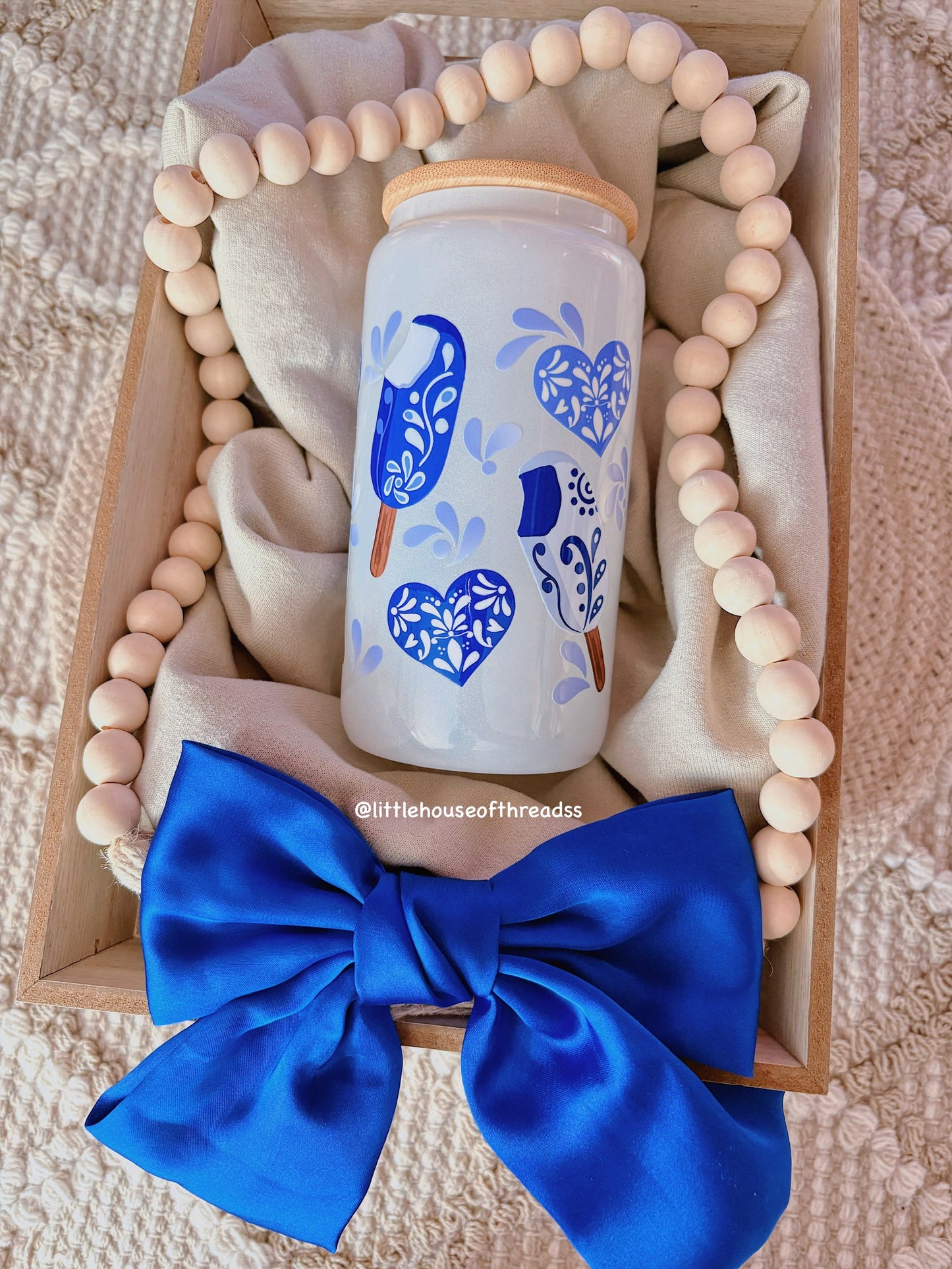 Talavera ice cream & hearts Glass Cup