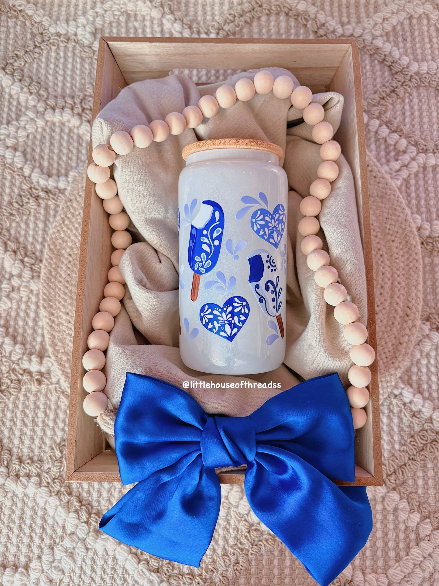 Talavera ice cream & hearts Glass Cup