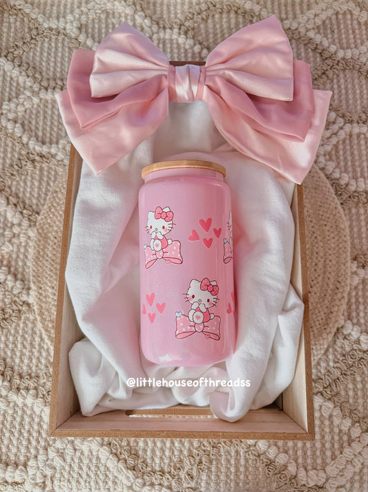 Kitty & Bows Glass Cup